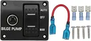 RASTKY 3 Way Bilge Pump Switch Panel 12V 24V Built in 15A Circuit Breaker for Yacht Accessory