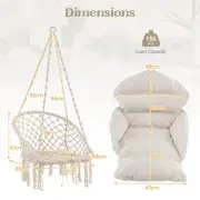 Bohemian Macrame Hammock Chair with Thick Cushion - Holds up to 150 kg