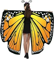 yolsun Butterfly Wings Costume for Women Double-Sided Printing Mardi gras Fairy Cape Ladies Butterfly Costumes