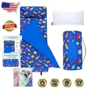 Cozy Microfiber Kids Nap Mat – Portable Pillow & Blanket for On-The-Go Napping
