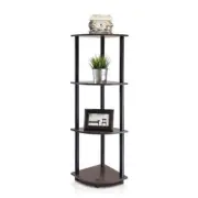 Turn-N-Tube 4-Tier Corner Display Rack Multipurpose Shelving Unit Dark Brown ...