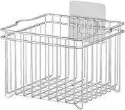 Dish Drainage Basket, Multi-Function Dish Drainer, Stainless Steel Dish Rack, Over Sink Dish Rack Shelf in Sink or Countertop with Stainless Steel Utensil Holder for Kitchen, 15/15/15 Cm