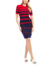 Karen Kane Stripe Ribbed Sweater Dress