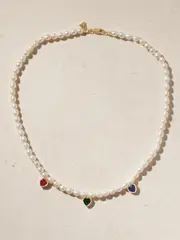 [Alison Lou] Alison Lou - So Much Love 14-karat Gold Laboratory-grown Multi-stone Necklace - One size One size Gold