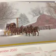 Wells Fargo Bank 2020 Wall Calendar Stagecoach Horses Artwork Holiday Gift 11x14