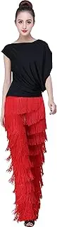 [JEZISYMA] Short Sleeves Latin Ballroom Salsa Tango Practice Dance Tops Shirt for Women