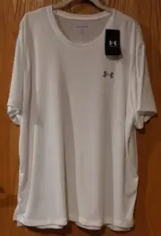 NWT Men's Under Armour Launch Splatter T-Shirt 2XL 1382586-100 White -5233