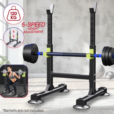 PORIYA Home Fitness Bundle Adjustable Dumbbell And Squat Rack Space Efficient