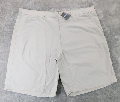 Eddie Bauer Shorts Mens 40 Mr Camano Chino Beige 100% Cotton 9" Inseam NWT New