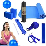 Yoga Kits for Home Workout, Yoga Workout Mat with Carrying Bag, Includes Resistance Band, Stretch Band, Exercise Equipment for Pilates and Fitness