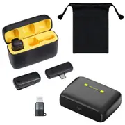 2.4G Wireless Lavalier Microphone Mic For Apple Android Phone with Charging Case