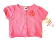 Carters Girls Cardigan New with Tags 9 Months Pink Button Up Light Weight SS