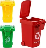 Miniature Trash Can | Miniature Kids Garbage Classification Toy - Creative Funny Toy Garbage Cans Pathway Trash Cans with Lid & Wheels for Desktop