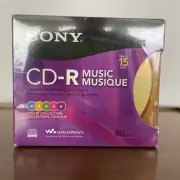 2008 vintage Sony CD-R 15 Pack 80 min Discs w/Cases Color Collection Sealed