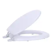 Elongated & Standard Soft Close Adjustable Hinges Toilet Seat With Lid, Silver