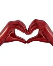 Finesse Decor Heart Hands Metallic Red