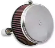 AN Stage 1 Std Air Filter Kit Cover Smooth Chrome Harley Softail Springer 00-06