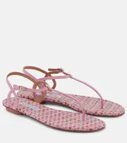 [Aquazzura] Aquazzura Almost Bare leather thong sandals AU 5 pink