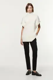 Petite Tailored Pintuck Straight Leg Pants