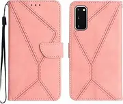 Compatible with Samsung Galaxy S20 4G Case,Compatible with Samsung Galaxy S20 4G Kickstand Flip Card Slot Magnetic Closure Phone Cover Pink