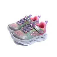 在飛比找樂天市場購物網優惠-SKECHERS 運動鞋 電燈鞋 魔鬼氈 童鞋 小童 銀粉色