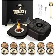 Electric Cocktail Smoker kit with 6 Wood Chips, Rechargeable Whiskey Smoker Kit Built in Lighter, Old Fashioned Drink Smoking Kit for Bourbon, Mens Gifts for Men, Dad, Husband, Boyfriends