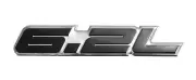 6.2 Liter 383 Engine Aluminum Emblem Badge Logo in Silver & Black - 4.5" Long