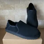 UGG KENTON BLACK SUEDE SHEEPSKIN SLIP ON COMFORT SLIPPERS MEN SIZE 13 MEN