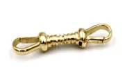 9ct Yellow Gold Double Dog Clip Albert Swivel Clasp Doesn't Rotate - Free Post
