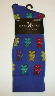 Marc Ecko Crew Socks Blue Gummy Bears Men's Casual Novelty 1 Pair Funky Candy