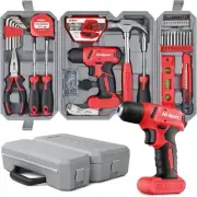 Spec 58pc Red 8V Electric Drill Driver & Household Tool Kit Set