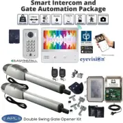 Double Swing Gate Automation Kit with Intercom System - Strong Metal Geared