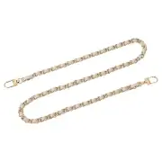 32" Purse Chain Strap with Buckles for Shoulder (Beige + Gold)