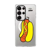 Galaxy S25 Ultra Clear Magnetic Case Napping Hotdog