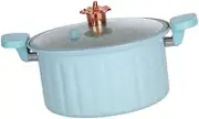 yuksok Micro Pressure Cooking Pot Universal All Stoves Thicken Gland Type Cooker Soup Pot Slow Cooker for Tea Milk Cereals Soup Home, Blue