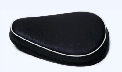 Classic Motorcycle Universal Trail / Scrambler Single Seat Black White Piping