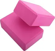 Yardwe 2pcs High-density Yoga Blocks in Pink Non-slip Pilates Stretching Bricks for Stability Training