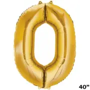 40" GOLD Number 0 Mylar Foil Balloon 1 pc Party BackDrop Decorations Supply