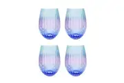 2x 2pc Urban Ellie Ombre Stemless Glass Wine/Beer Party Drinking Cup Aqua BLU 1