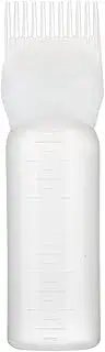 Root Comb Applicator Bottle Refillable Container For Salon Easy To Squeeze Bottles For Hair Dye Bottle With Brush, Coloring Highlighting Tools (White)