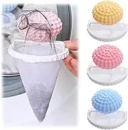 3 Pieces Hair Catcher for Washing Machine, Pet Hair Remover, Reusable Lint Ball Against Cat Hair & Dog Hair, Lint Catcher Washing Machine with Mesh Net 2025