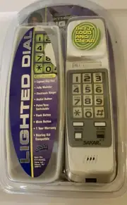 VINTAGE White LIGHTED PUSH Big BUTTON DESK TELEPHONE BRAND NEW KT-1400CL Retro