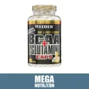 Weider BCAA + L-Glutamine Capsules Increases Strength & Endurance 180 capsules