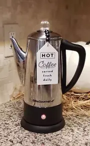 Electric Cordless 6-Cup Coffee Percolator Keep Warm Clear Brew Cool-Touch Handle