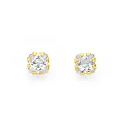 9ct Gold, Cubic Zirconia Stud Earrings in White