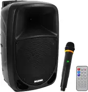 PSBT105A - 1000W Portable Bluetooth PA Speaker, 10'' Subwoofer, UHF Wireless Mic