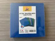 Set Of 6 Bricks Building Blocks Base Plates 10”x10” (Green, Blue & Gray) New