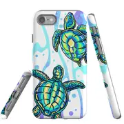 For iPhone SE 5G (2022)/SE (2020)/8/7 Case Protective Cover Swimming Turtles