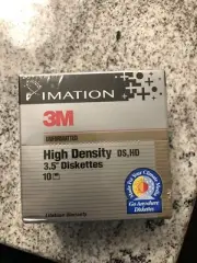 Genuine 3M Double Density 3.5 Unformatted Floppy Disks Diskettes 10 Pack DS HD