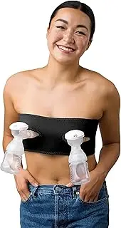 [LaVie] Pump Strap Hands-Free Pumping & Nursing Bra - Pump More in Less Time - Fits All Moms, Adjusts with Body (One Size, Cup A-DD, Black)